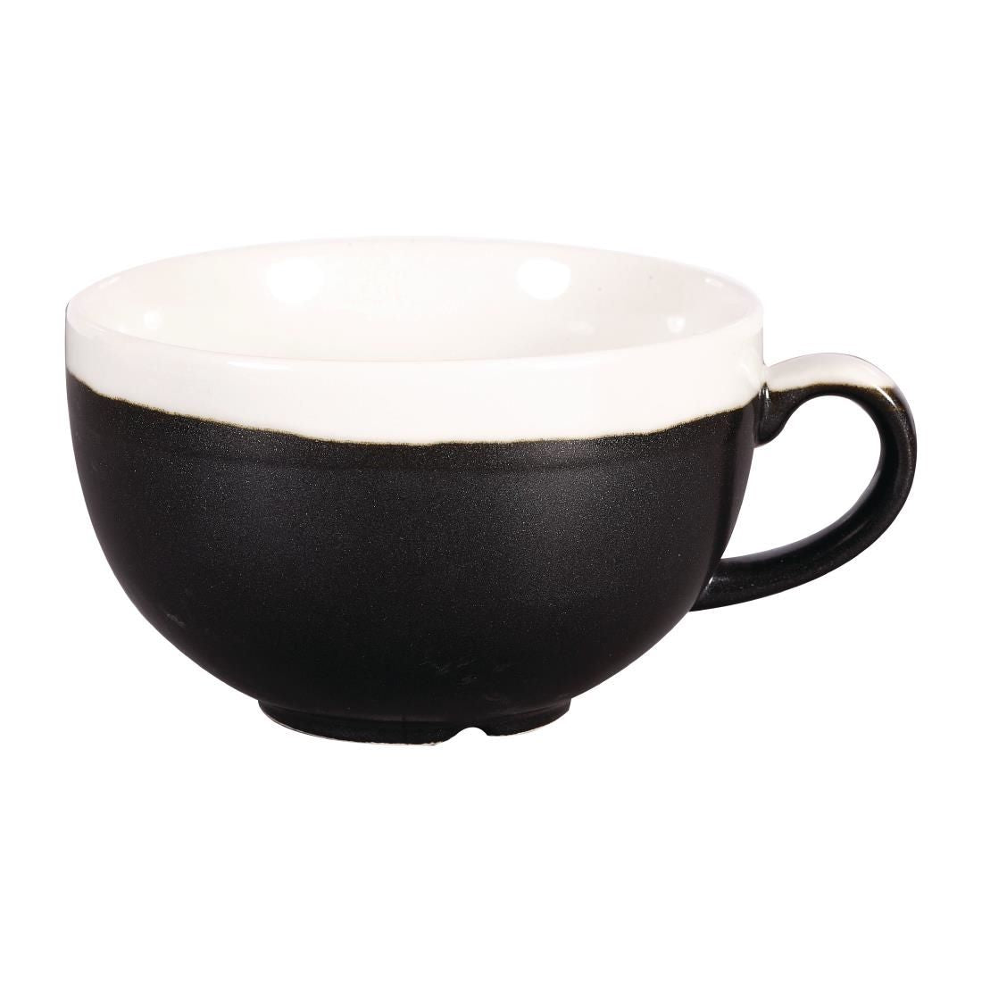 DR684 Churchill Monochrome Cappuccino Cup Onyx Black 340ml (Pack of 12) JD Catering Equipment Solutions Ltd