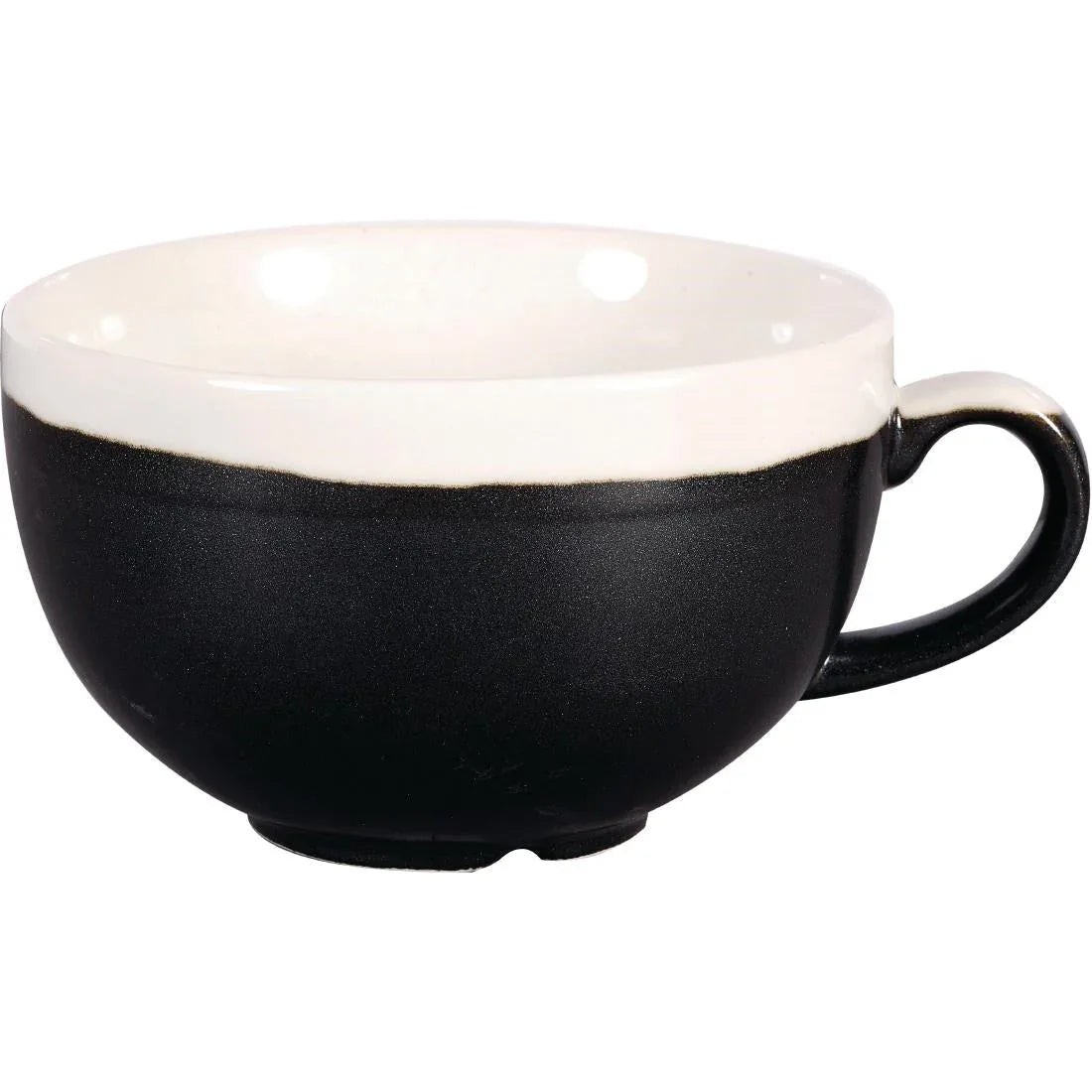 DR685 Churchill Monochrome Cappuccino Cup Onyx Black 225ml (Pack of 12) - JD Catering Equipment Solutions Ltd