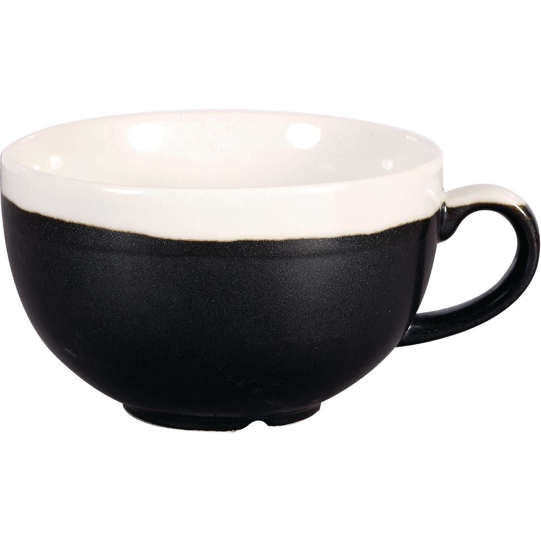 DR685 Churchill Monochrome Cappuccino Cup Onyx Black 225ml (Pack of 12) JD Catering Equipment Solutions Ltd
