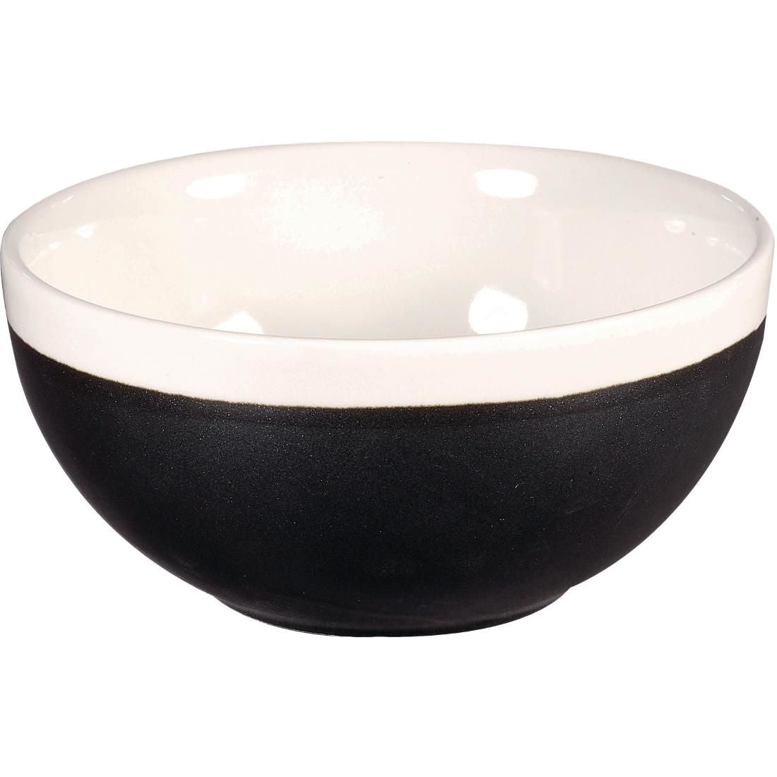 DR688 Churchill Monochrome Soup Bowl Onyx Black 455ml (Pack of 12) JD Catering Equipment Solutions Ltd