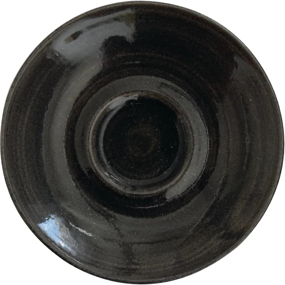DR689 Churchill Monochrome Cappuccino Saucer Iron Black 158mm (Pack of 12) - JD Catering Equipment Solutions Ltd