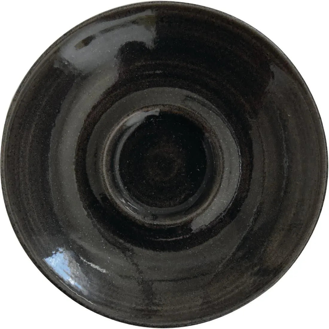 DR689 Churchill Monochrome Cappuccino Saucer Iron Black 158mm (Pack of 12) - JD Catering Equipment Solutions Ltd