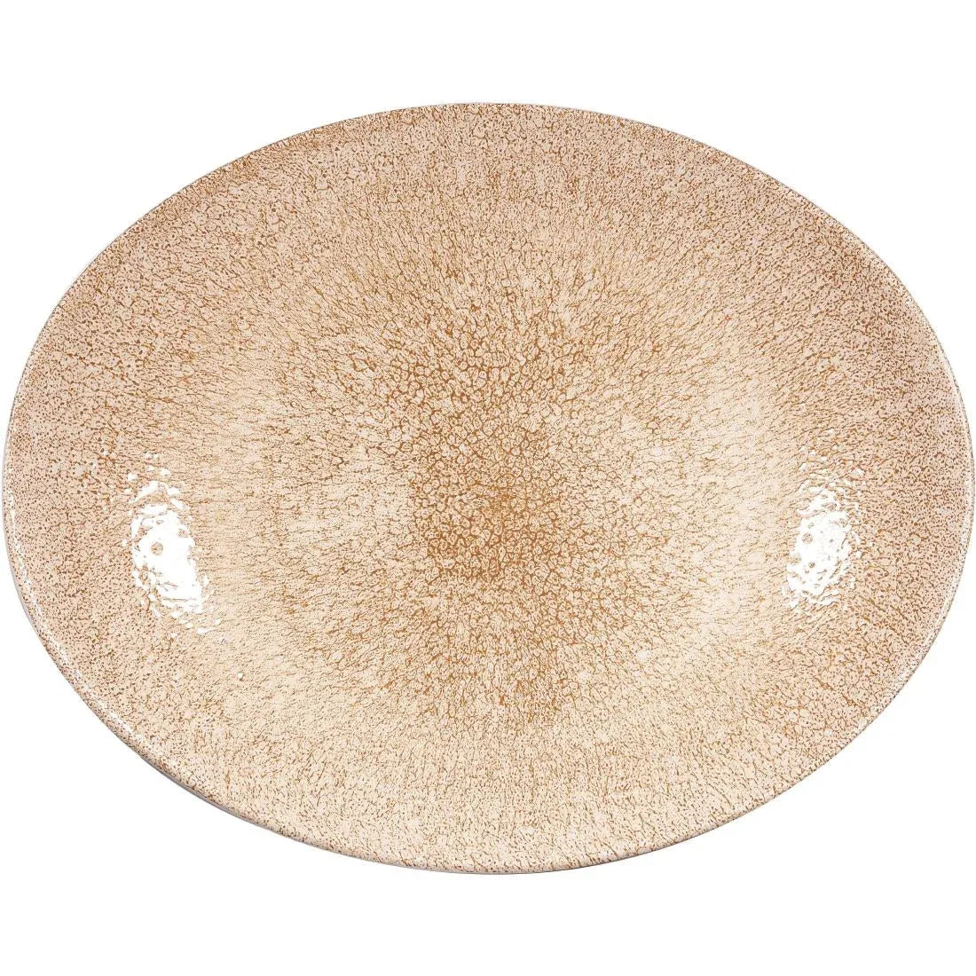 DR708 Churchill Studio Prints Raku Oval Coupe Plate Garnet Orange 317mm (Pack of 12) - JD Catering Equipment Solutions Ltd