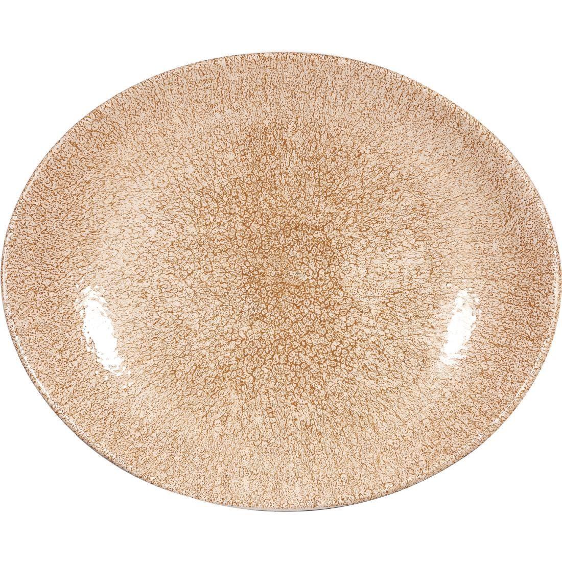 DR709 Churchill Studio Prints Raku Oval Coupe Plate Garnet Orange 270mm (Pack of 12) - JD Catering Equipment Solutions Ltd