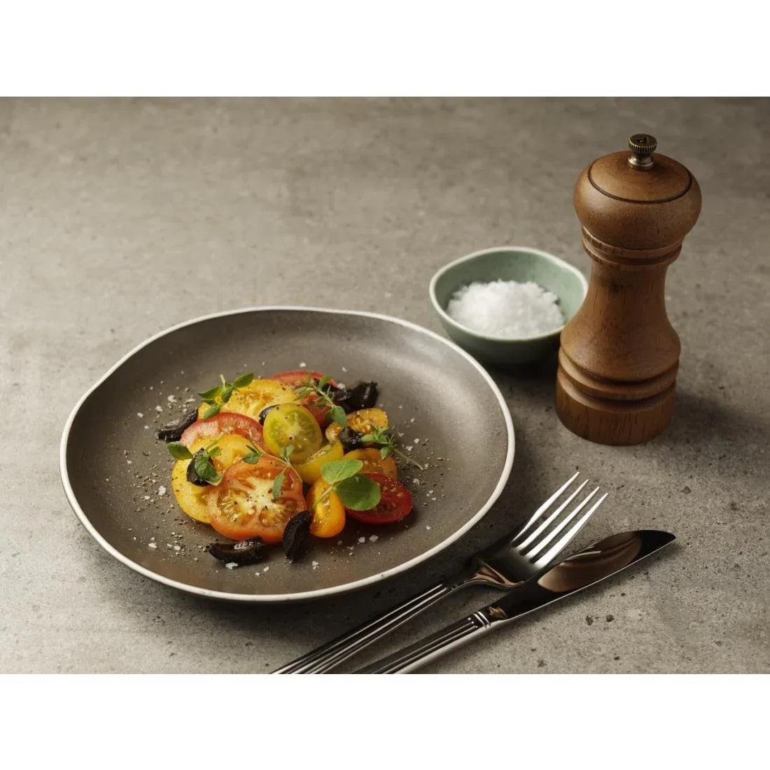 DR814 Olympia Chia Plates Charcoal 270mm (Pack of 6) - JD Catering Equipment Solutions Ltd