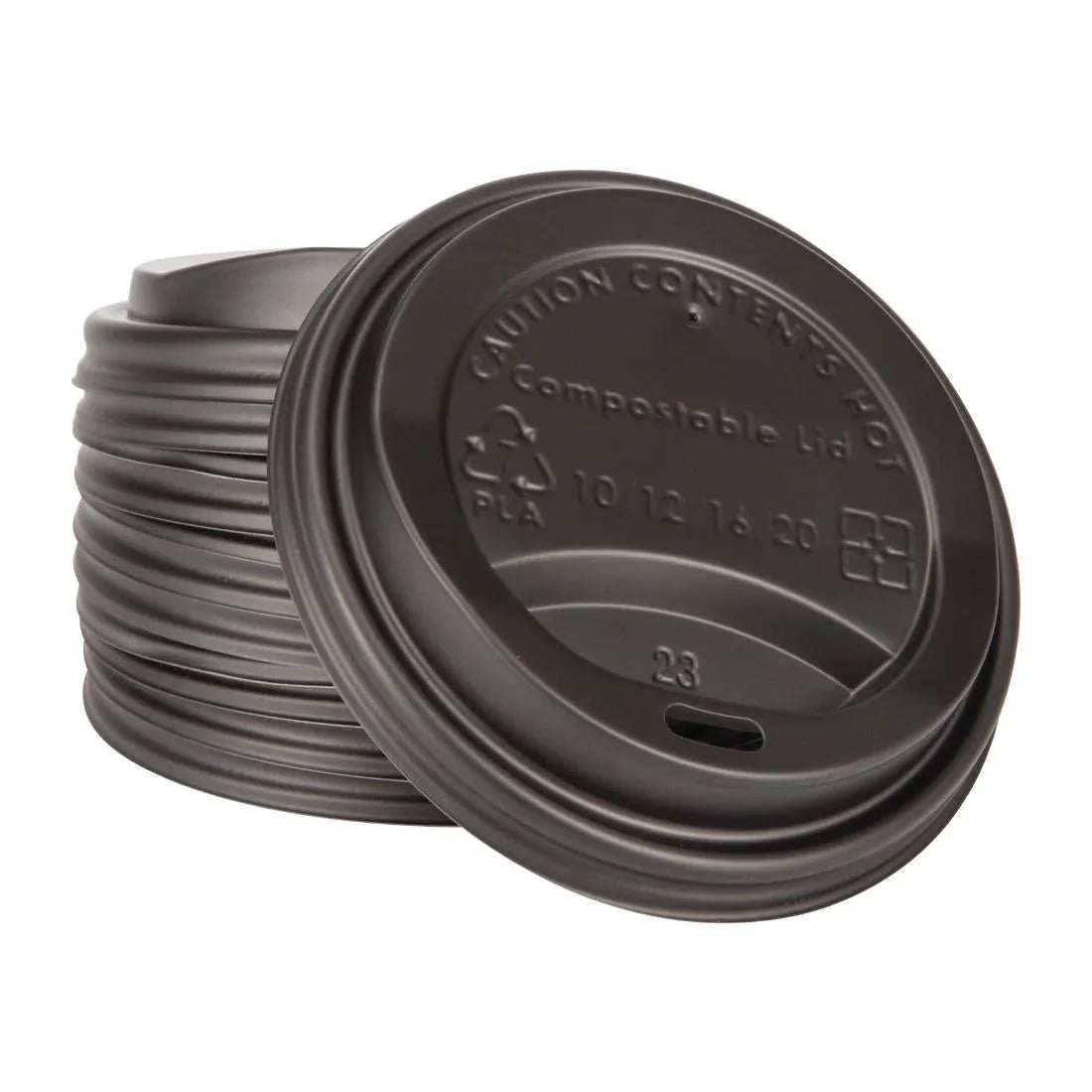 DS055 Fiesta Green Compostable Coffee Cup Lids 340ml / 12oz (Pack of 50) - JD Catering Equipment Solutions Ltd