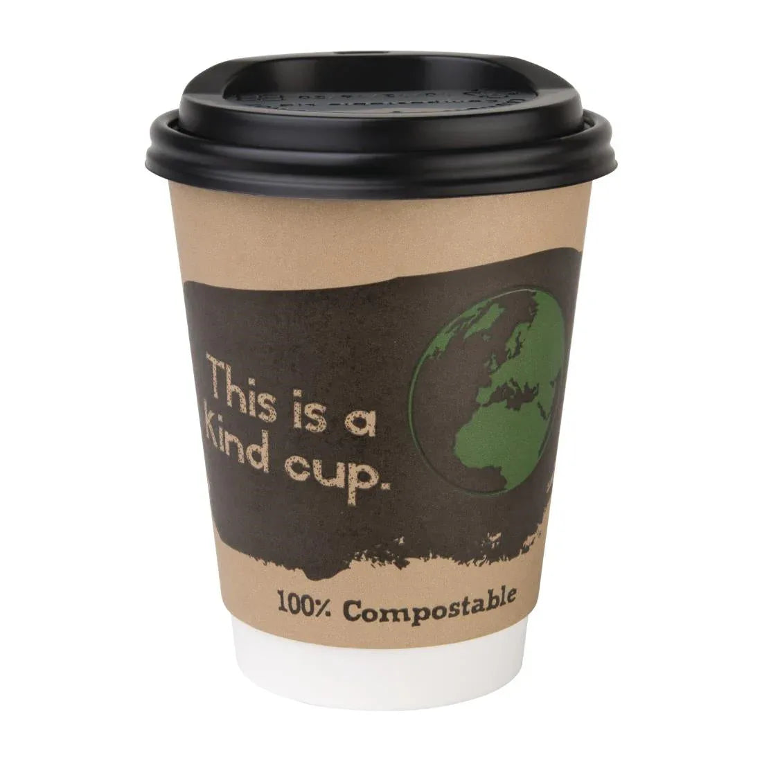 DS055 Fiesta Green Compostable Coffee Cup Lids 340ml / 12oz (Pack of 50) - JD Catering Equipment Solutions Ltd