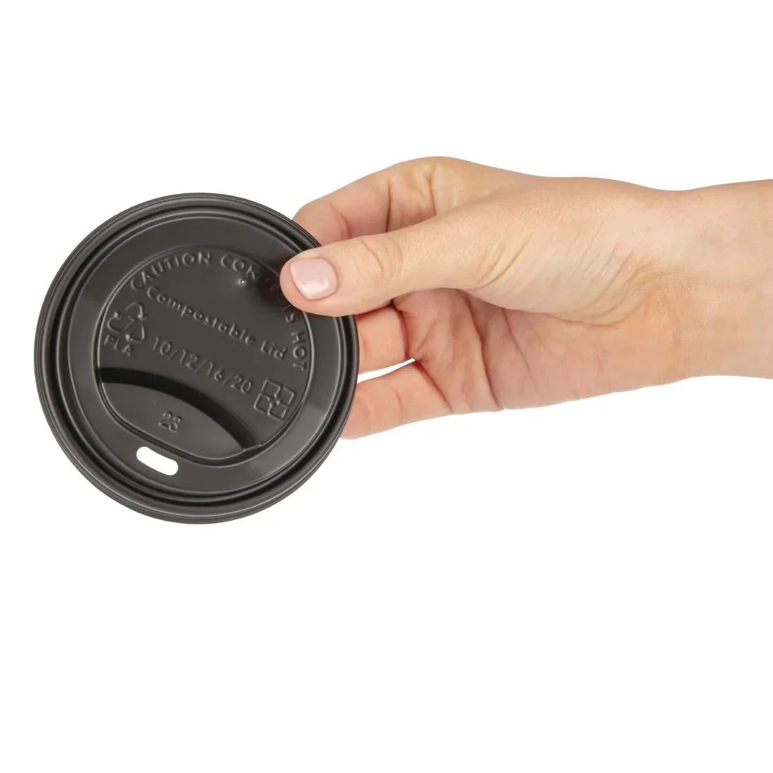 DS055 Fiesta Green Compostable Coffee Cup Lids 340ml / 12oz (Pack of 50) - JD Catering Equipment Solutions Ltd