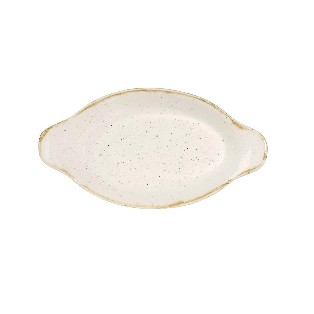 DS490 Churchill Stonecast Oval Eared Dishes Barley White 232mm (Pack of 6) JD Catering Equipment Solutions Ltd