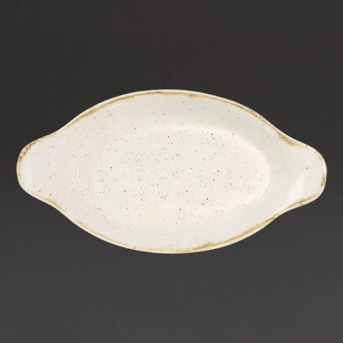DS490 Churchill Stonecast Oval Eared Dishes Barley White 232mm (Pack of 6) - JD Catering Equipment Solutions Ltd