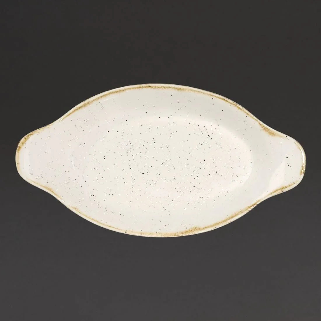DS490 Churchill Stonecast Oval Eared Dishes Barley White 232mm (Pack of 6) - JD Catering Equipment Solutions Ltd