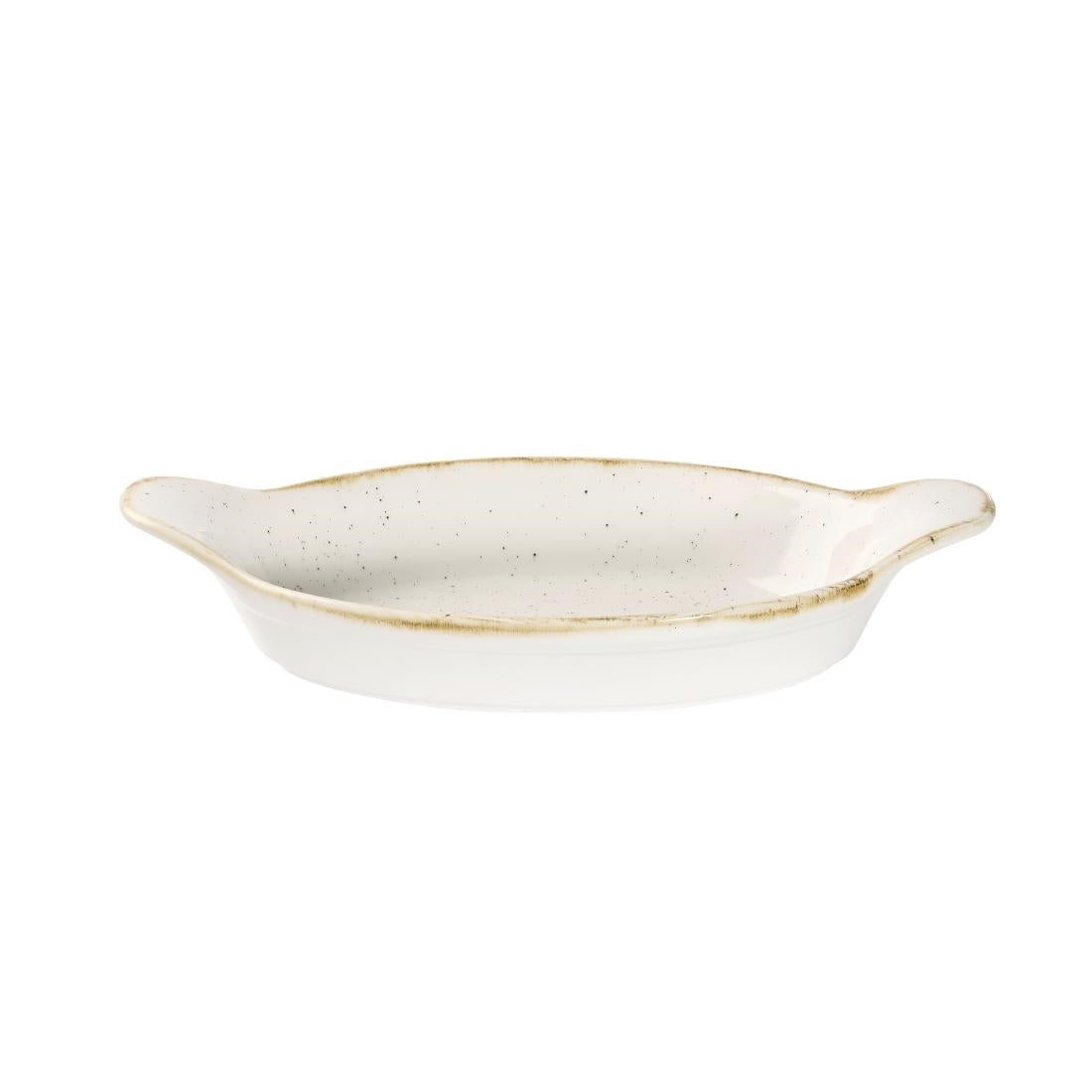 DS490 Churchill Stonecast Oval Eared Dishes Barley White 232mm (Pack of 6) JD Catering Equipment Solutions Ltd