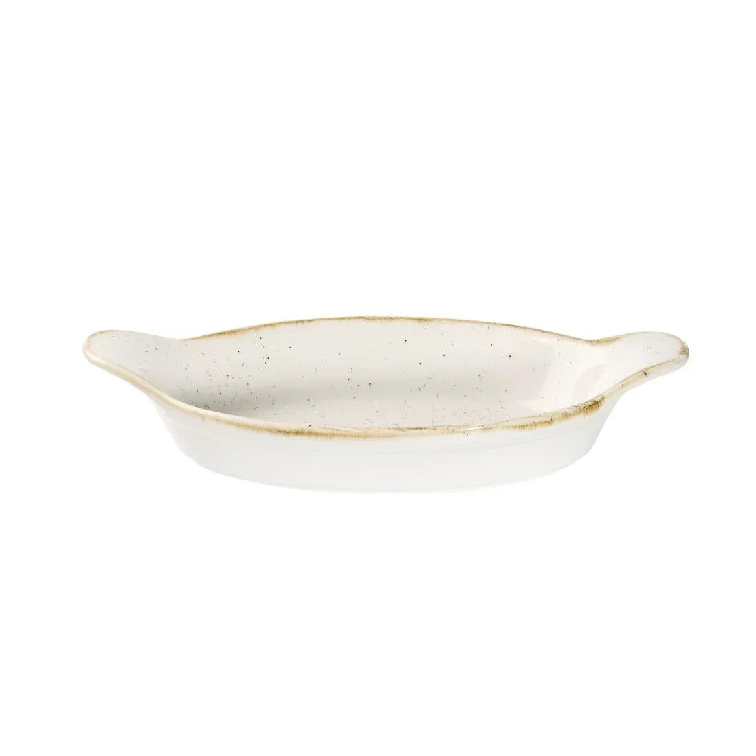 DS490 Churchill Stonecast Oval Eared Dishes Barley White 232mm (Pack of 6) - JD Catering Equipment Solutions Ltd