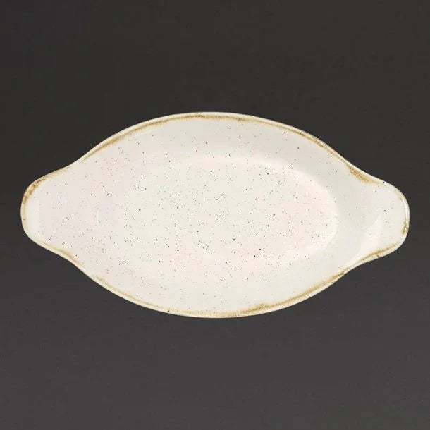 DS491 Churchill Stonecast Oval Eared Dishes Barley White 205mm (Pack of 6) - JD Catering Equipment Solutions Ltd