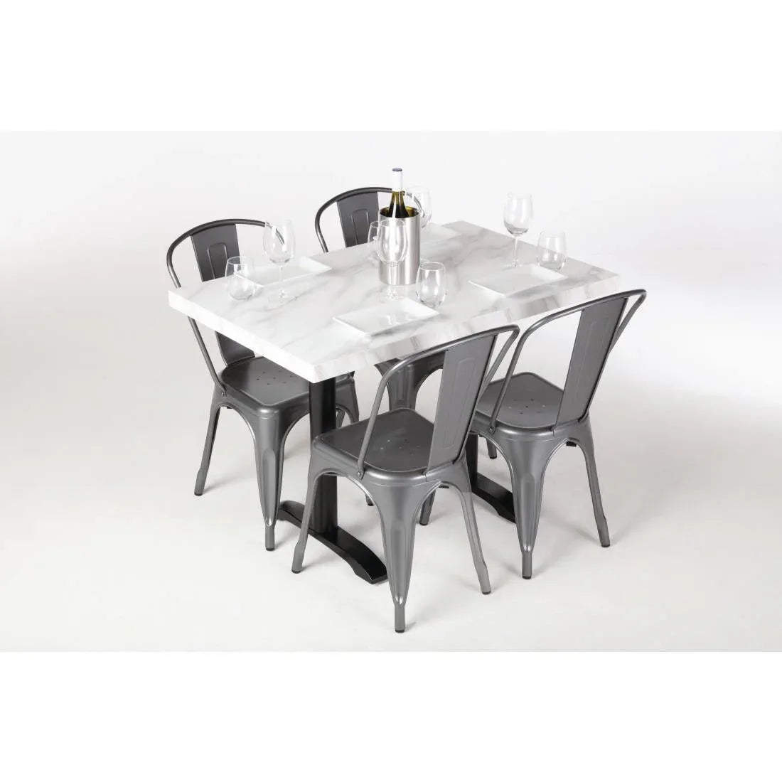DT447 Bolero Pre-Drilled Rectangular Table Top Marble Effect 700mm - JD Catering Equipment Solutions Ltd