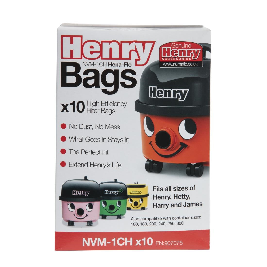 DW159 Numatic Henry Replacement Dust Bags (Pack of 10) JD Catering Equipment Solutions Ltd