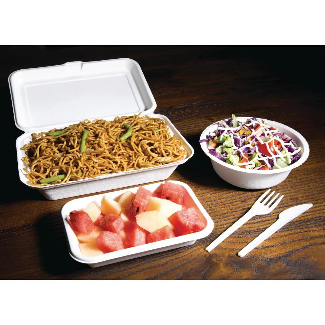 DW249 Fiesta Compostable Bagasse Hinged Food Containers 248mm - JD Catering Equipment Solutions Ltd