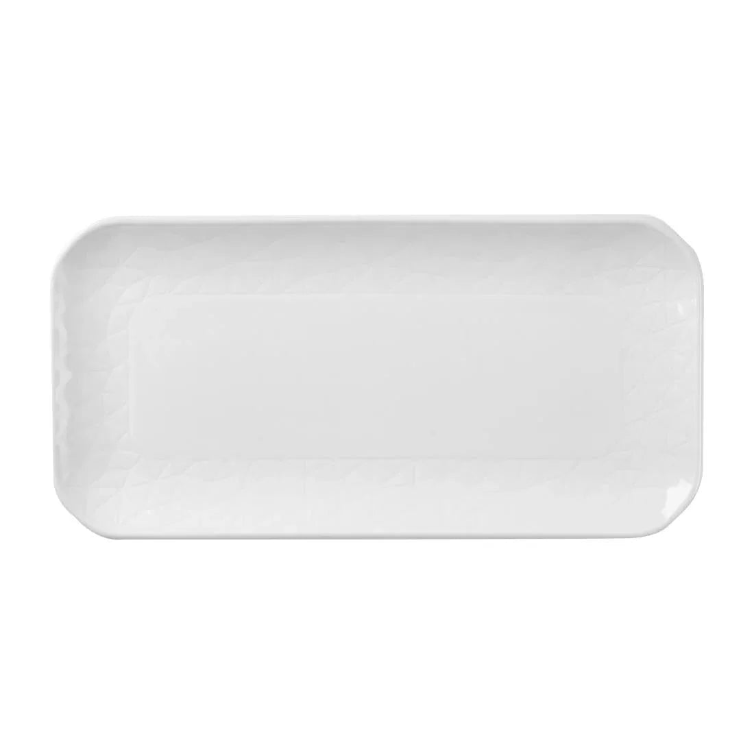 DX001 Churchill Alchemy Abstract White Shallow Oblong Trays (Pack of 6) - JD Catering Equipment Solutions Ltd