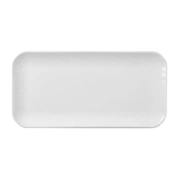 DX002 Churchill Alchemy Abstract White Shallow Oblong Trays (Pack of 6) - JD Catering Equipment Solutions Ltd