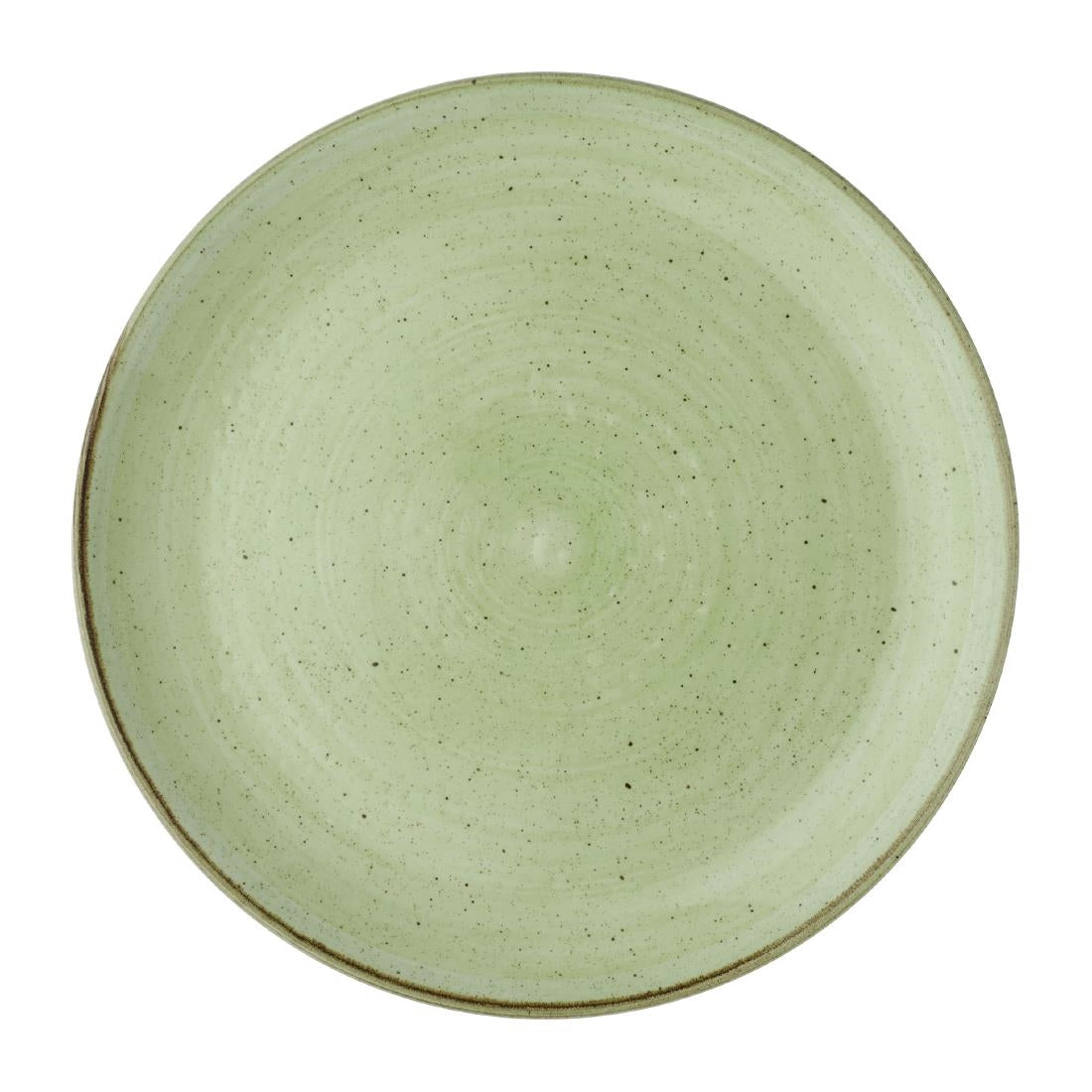 DX005 Churchill Stonecast Sage Green Coupe Plates (Pack of 12) JD Catering Equipment Solutions Ltd