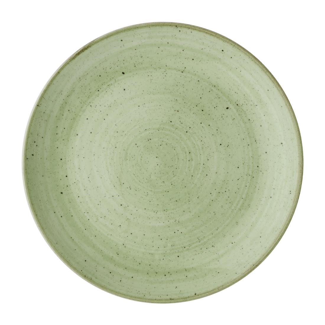 DX007 Churchill Stonecast Sage Green Coupe Plates (Pack of 12) JD Catering Equipment Solutions Ltd