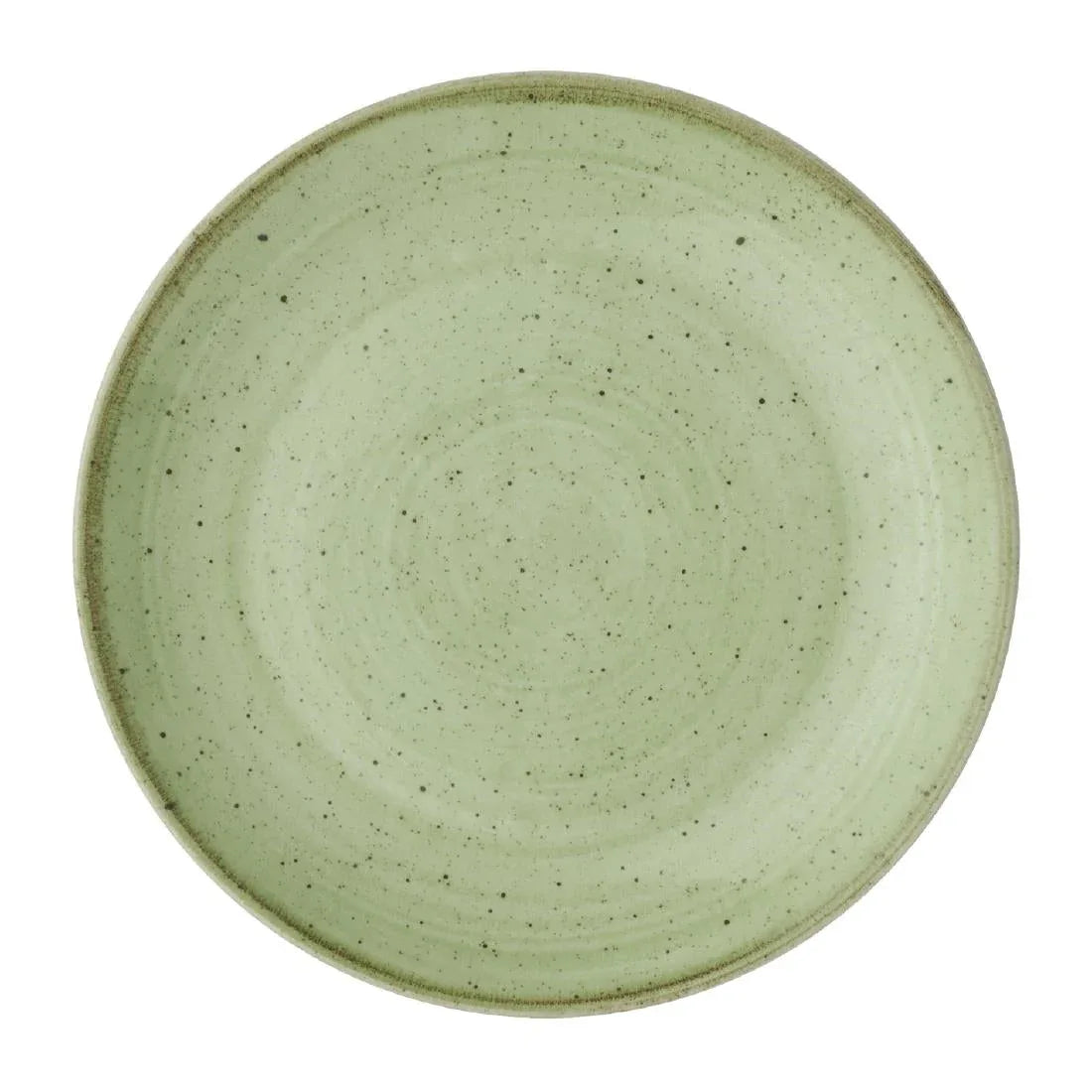 DX008 Churchill Stonecast Sage Green Coupe Plates (Pack of 12) - JD Catering Equipment Solutions Ltd
