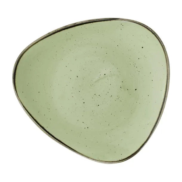 DX011 Churchill Stonecast Sage Green Triangle Plates (Pack of 12) - JD Catering Equipment Solutions Ltd