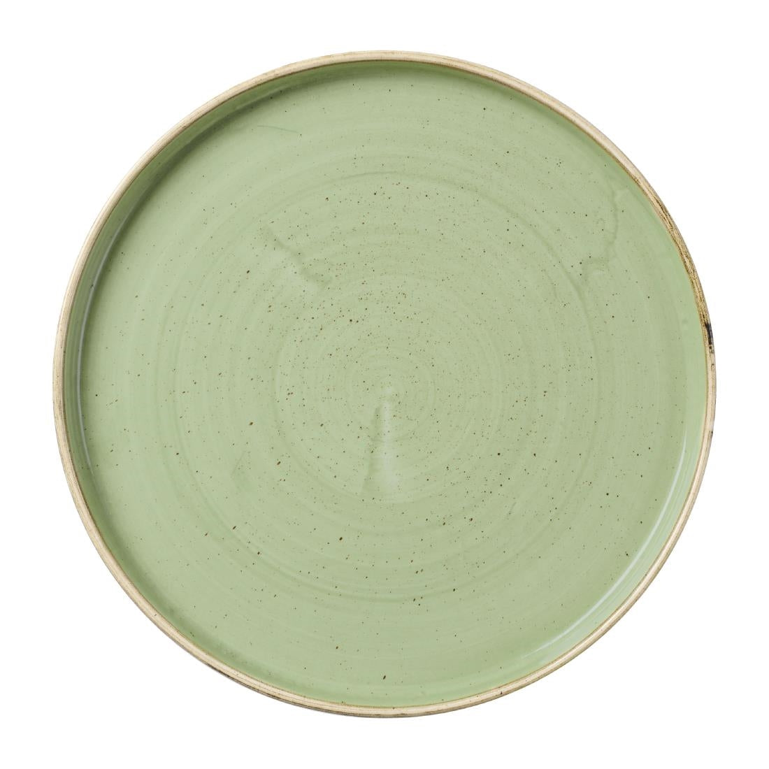 DX016 Churchill Stonecast Sage Green Walled Plates (Pack of 6) JD Catering Equipment Solutions Ltd