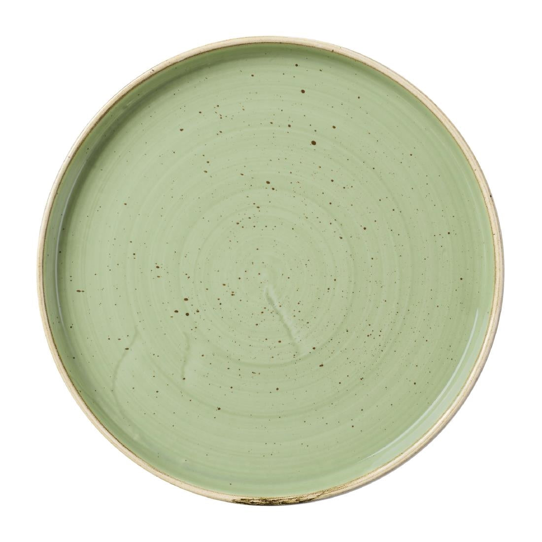 DX017 Churchill Stonecast Sage Green Walled Plates (Pack of 6) JD Catering Equipment Solutions Ltd