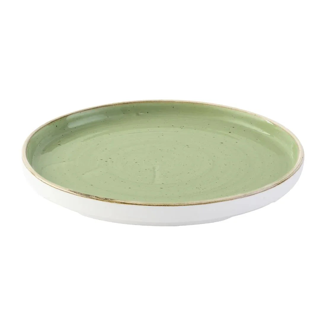 DX017 Churchill Stonecast Sage Green Walled Plates (Pack of 6) - JD Catering Equipment Solutions Ltd