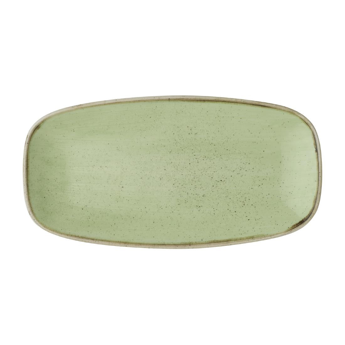 DX018 Churchill Stonecast Sage Green Chefs Oblong Plates No.3 (Pack of 12) JD Catering Equipment Solutions Ltd