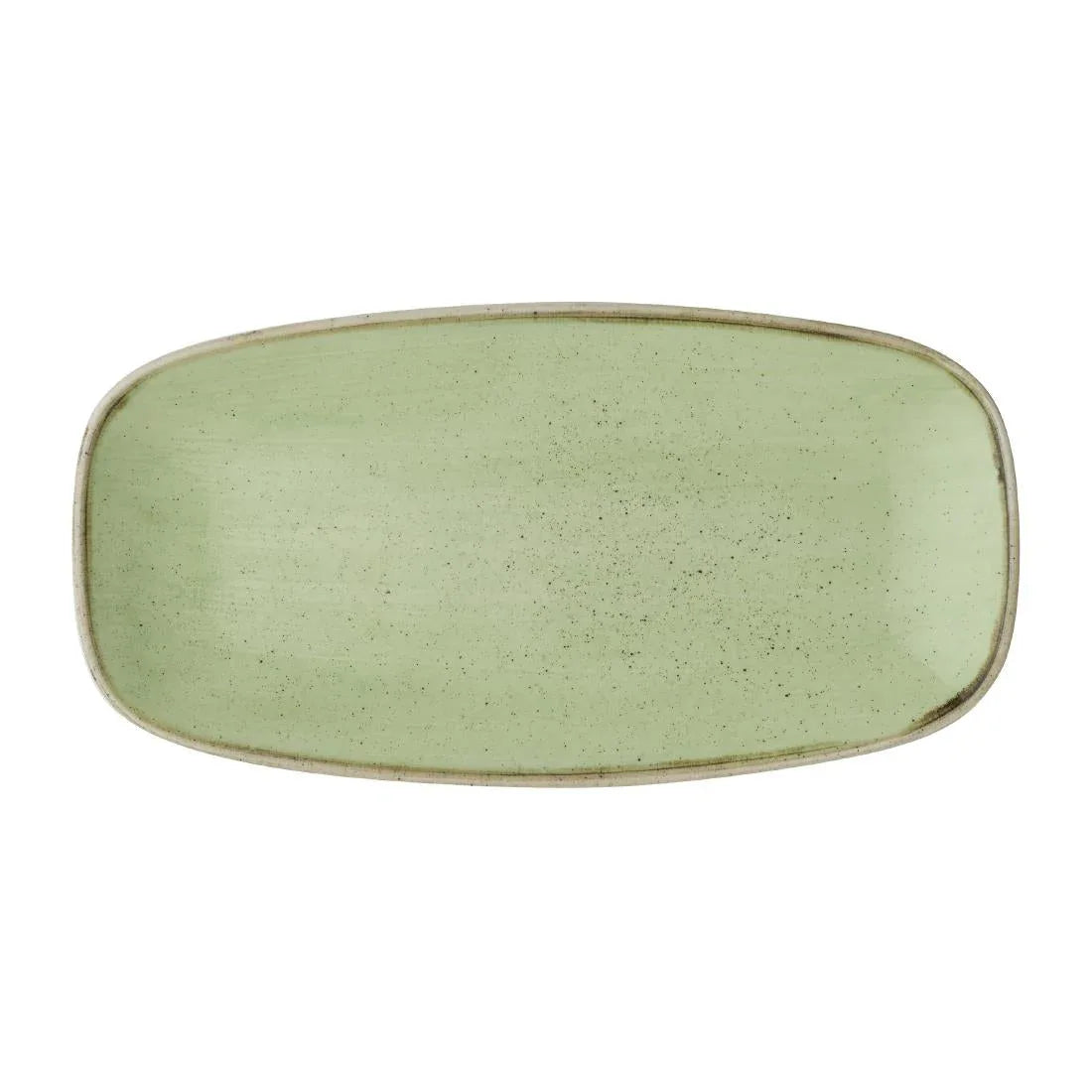 DX018 Churchill Stonecast Sage Green Chefs Oblong Plates No.3 (Pack of 12) - JD Catering Equipment Solutions Ltd