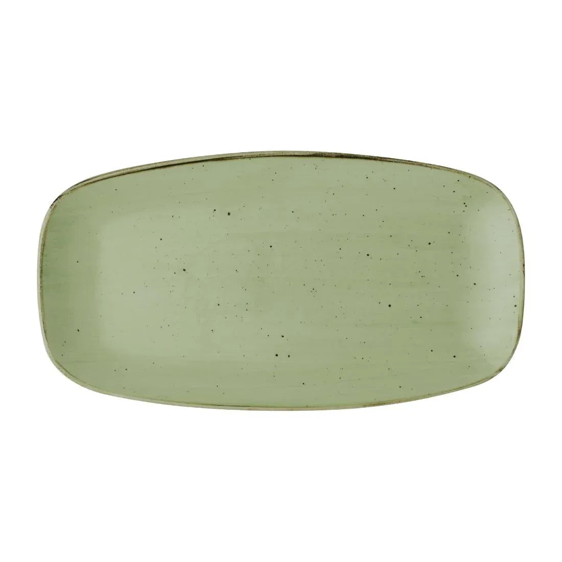 DX019 Churchill Stonecast Sage Green Chefs Oblong Plates No.4 (Pack of 6) - JD Catering Equipment Solutions Ltd
