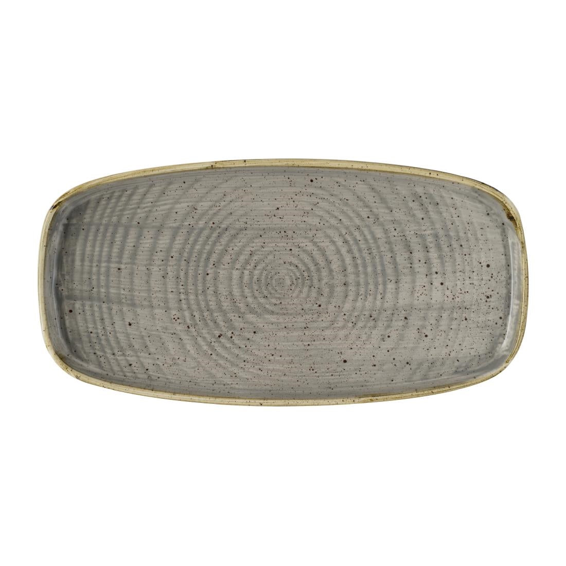 DX022 Churchill Stonecast Peppercorn Grey Chefs Walled Oblong Plates (Pack of 12) JD Catering Equipment Solutions Ltd
