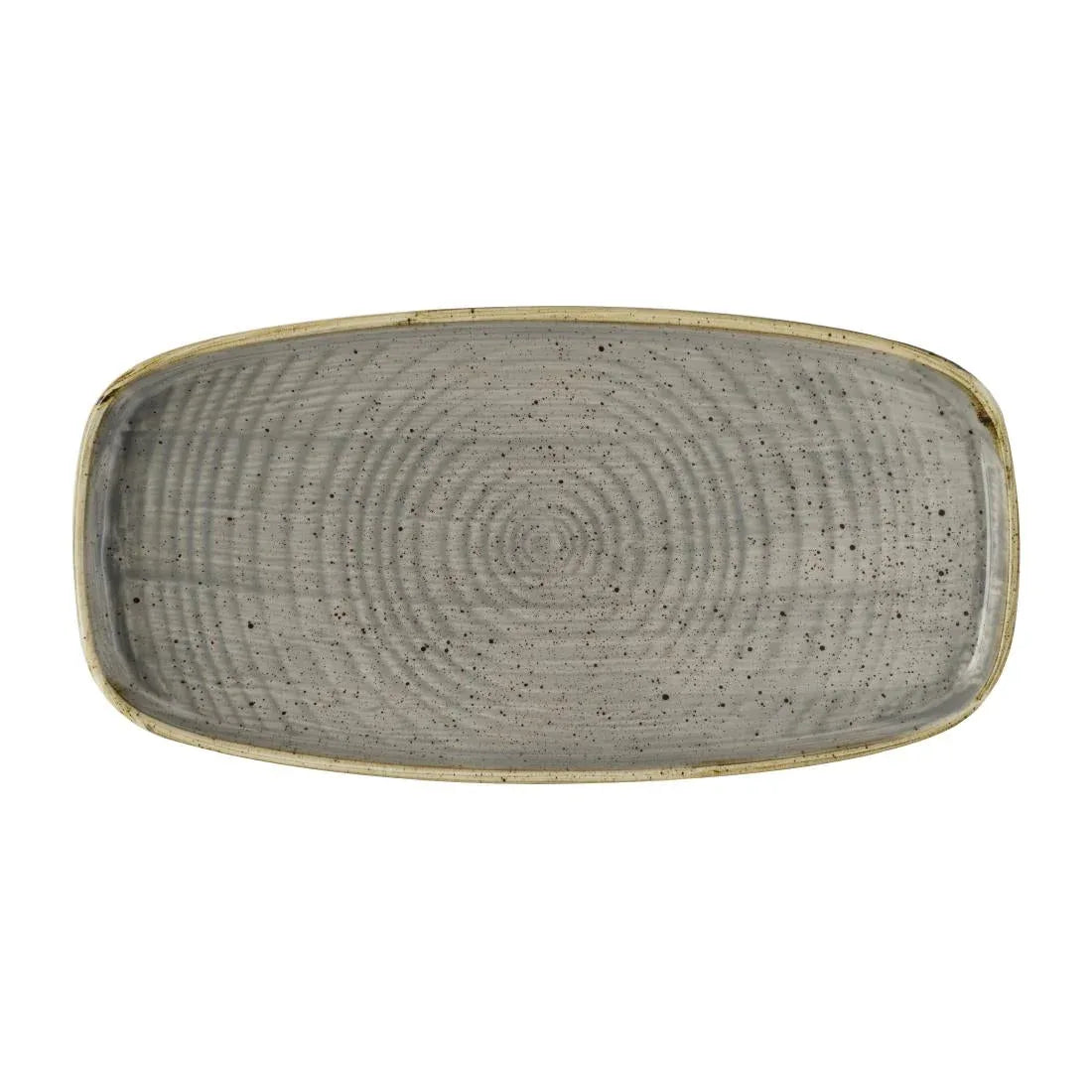 DX022 Churchill Stonecast Peppercorn Grey Chefs Walled Oblong Plates (Pack of 12) - JD Catering Equipment Solutions Ltd