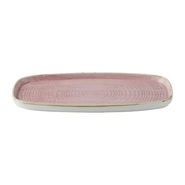 DX025 Churchill Stonecast Petal Pink Chefs Walled Oblong Plates (Pack of 6) - JD Catering Equipment Solutions Ltd