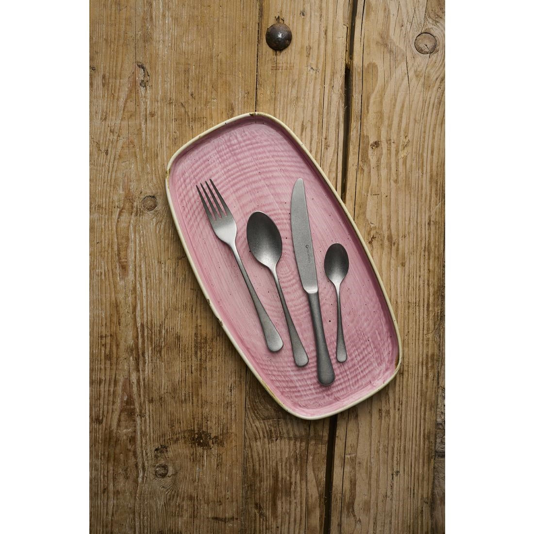 DX025 Churchill Stonecast Petal Pink Chefs Walled Oblong Plates (Pack of 6) JD Catering Equipment Solutions Ltd