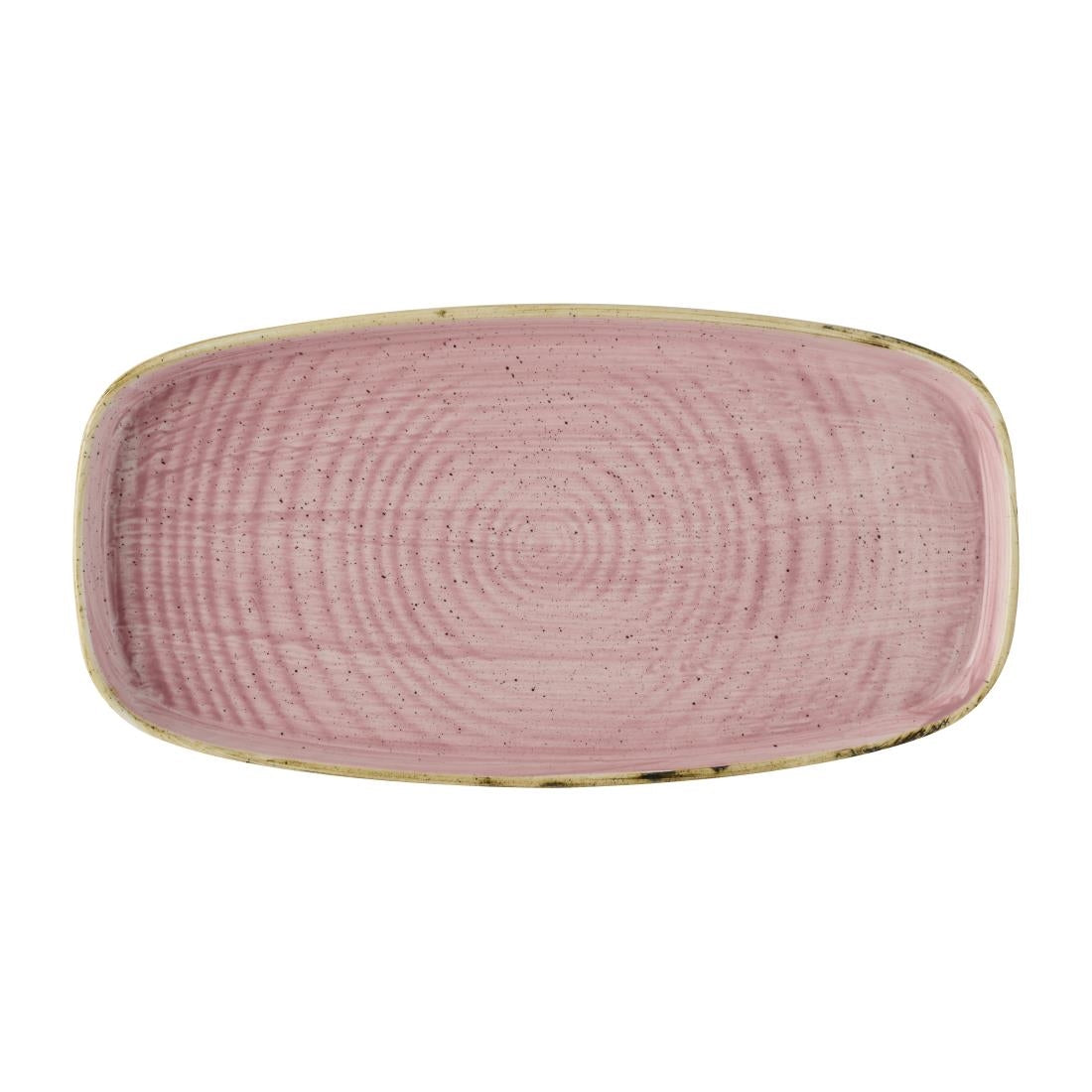DX025 Churchill Stonecast Petal Pink Chefs Walled Oblong Plates (Pack of 6) JD Catering Equipment Solutions Ltd