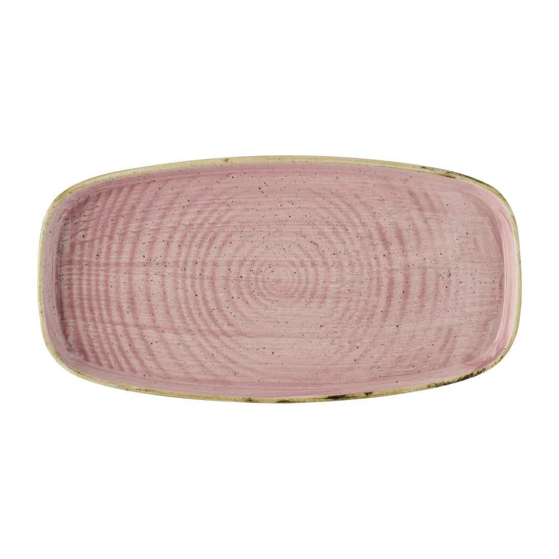 DX025 Churchill Stonecast Petal Pink Chefs Walled Oblong Plates (Pack of 6) - JD Catering Equipment Solutions Ltd
