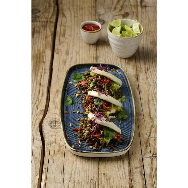 DX026 Churchill Stonecast Blueberry Chefs Walled Oblong Plates (Pack of 12) - JD Catering Equipment Solutions Ltd