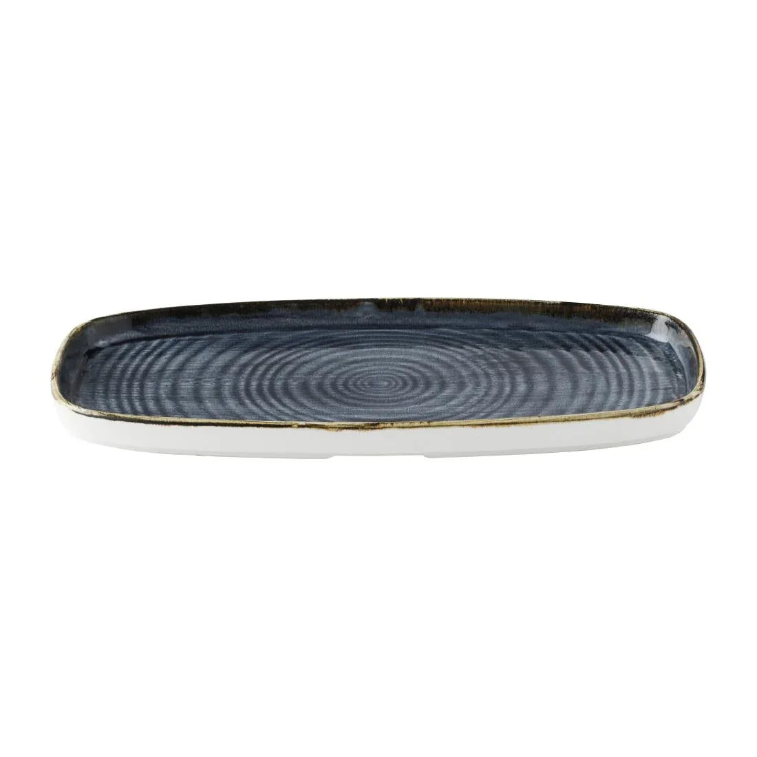 DX026 Churchill Stonecast Blueberry Chefs Walled Oblong Plates (Pack of 12) - JD Catering Equipment Solutions Ltd