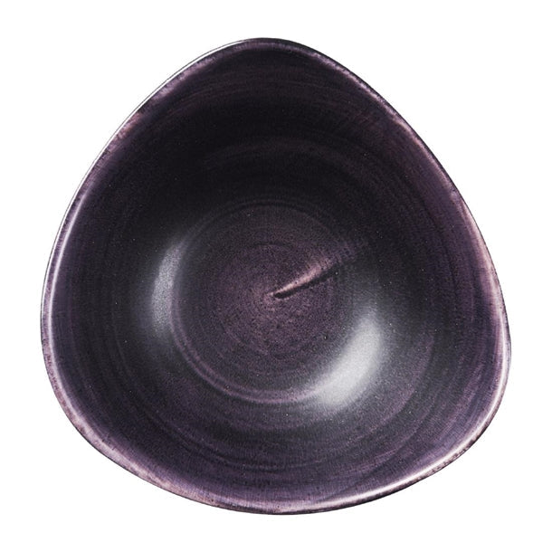 DX066 Churchill Stonecast Patina Deep Purple Triangle Bowls (Pack of 12) JD Catering Equipment Solutions Ltd