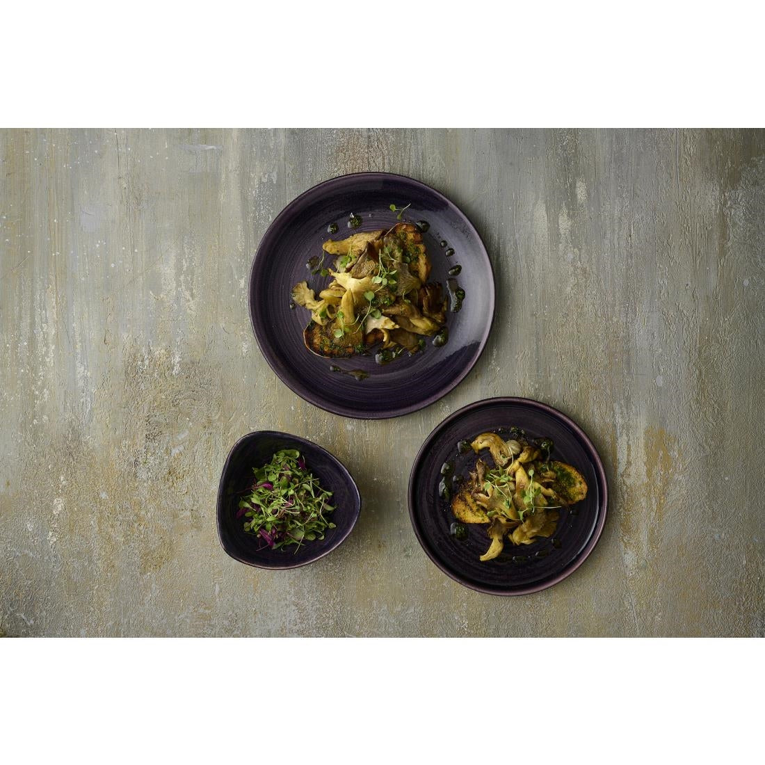 DX066 Churchill Stonecast Patina Deep Purple Triangle Bowls (Pack of 12) JD Catering Equipment Solutions Ltd