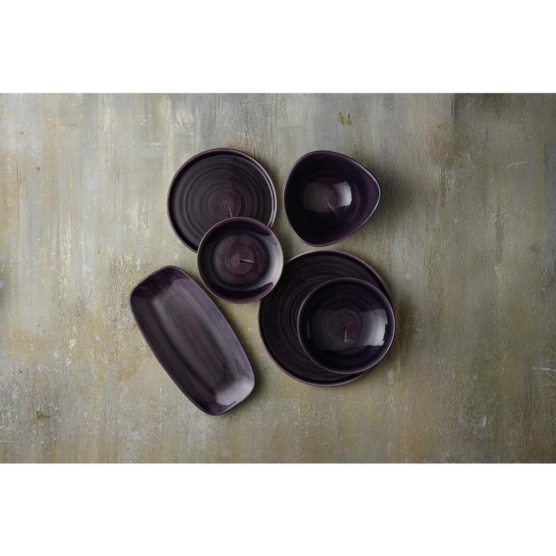 DX066 Churchill Stonecast Patina Deep Purple Triangle Bowls (Pack of 12) - JD Catering Equipment Solutions Ltd
