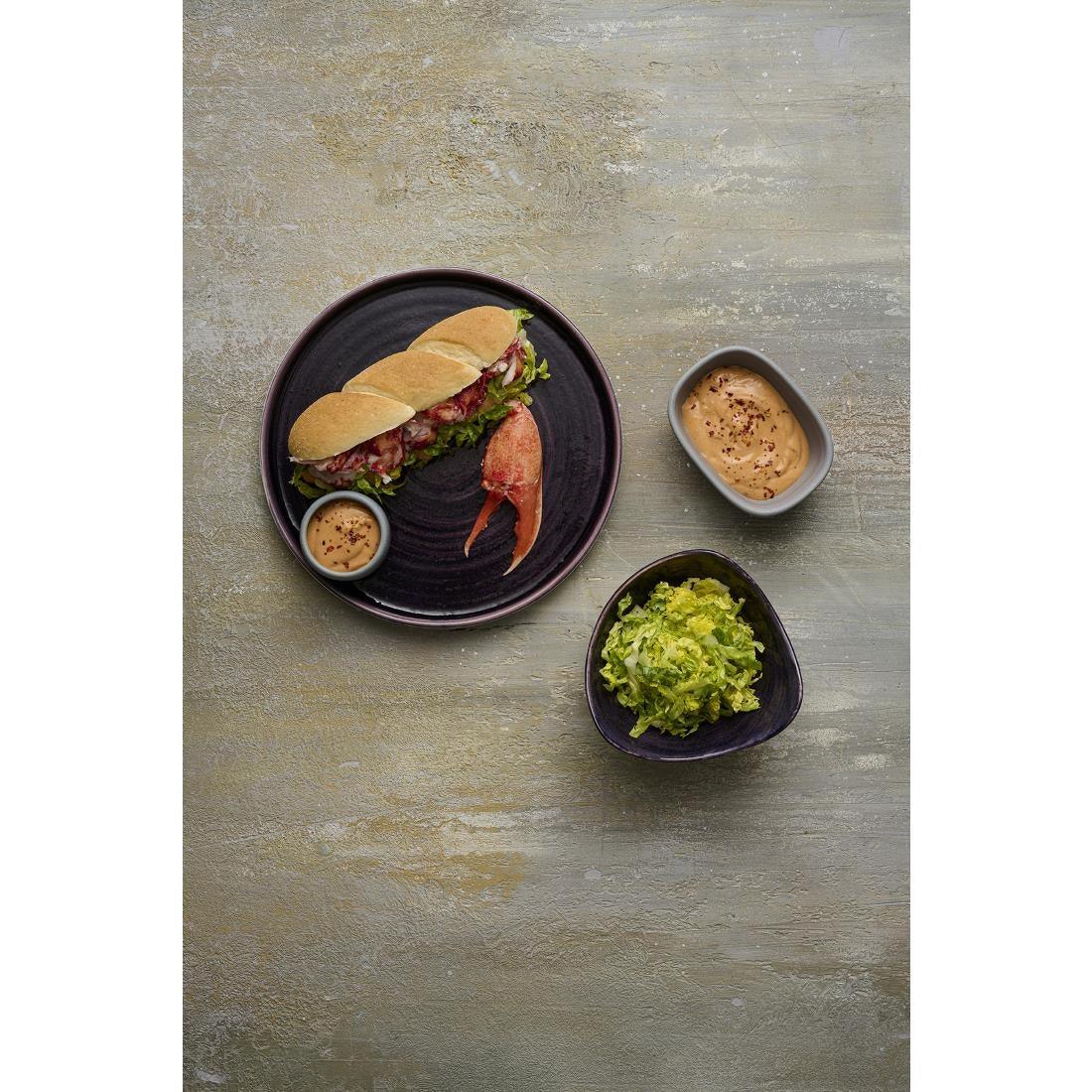 DX068 Churchill Stonecast Patina Deep Purple Triangle Bowls (Pack of 12) - JD Catering Equipment Solutions Ltd