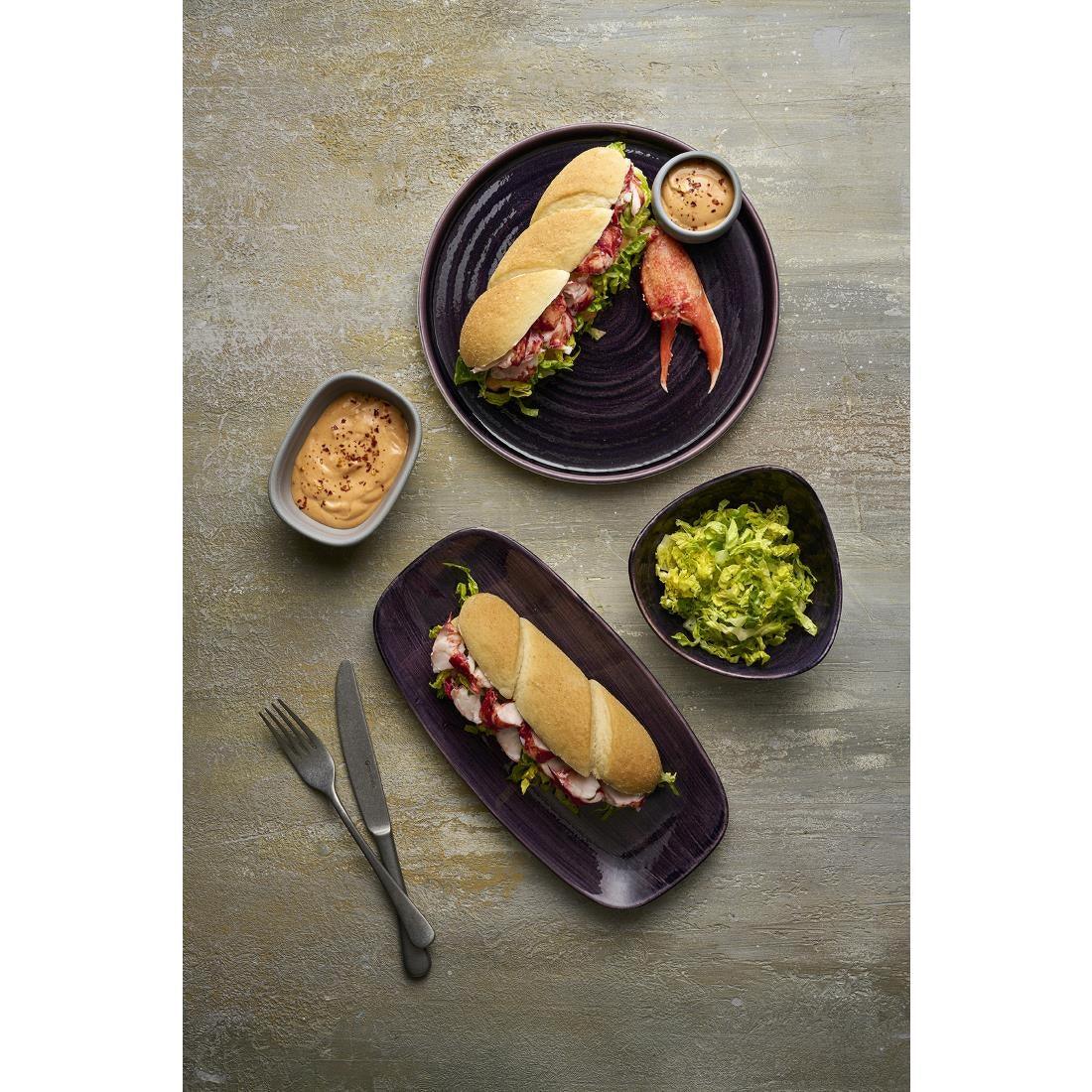 DX069 Churchill Stonecast Patina Deep Purple Walled Plates (Pack of 6) - JD Catering Equipment Solutions Ltd