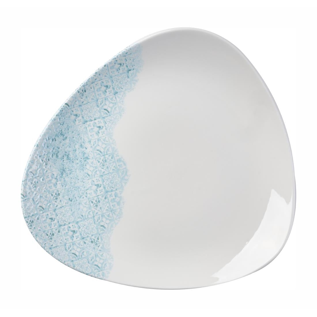 DX120 Churchill Vintage Prints Med Tiles Aquamarine Triangle Plates (Pack of 12) JD Catering Equipment Solutions Ltd