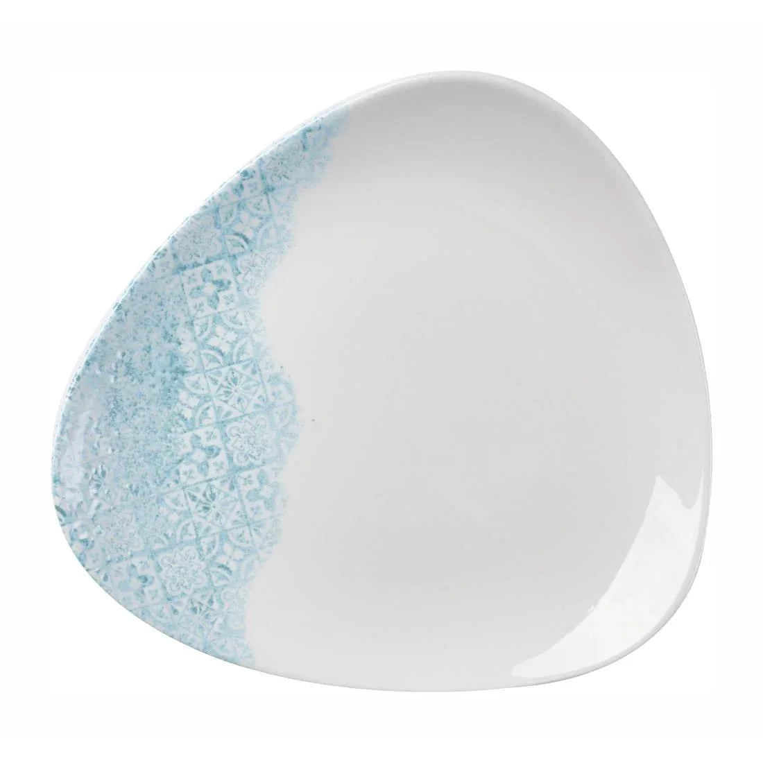 DX121 Churchill Vintage Prints Med Tiles Aquamarine Triangle Plates (Pack of 12) - JD Catering Equipment Solutions Ltd
