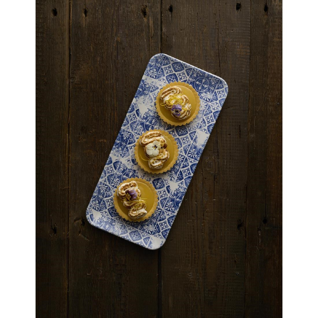 DX153 Churchill The Makers Collection Organic Rectangular Platters Porto Blue (Pack of 6) JD Catering Equipment Solutions Ltd