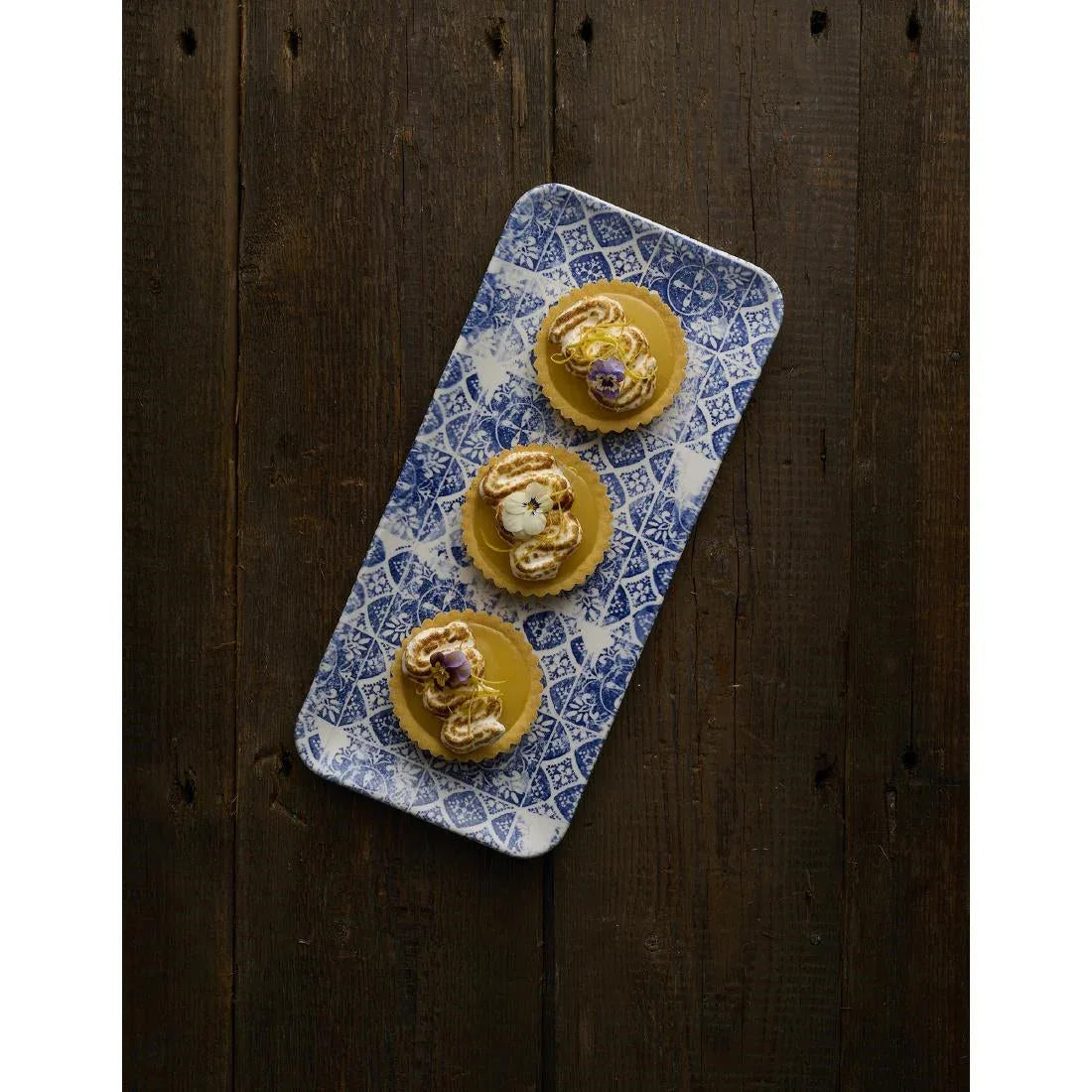 DX153 Churchill The Makers Collection Organic Rectangular Platters Porto Blue (Pack of 6) - JD Catering Equipment Solutions Ltd